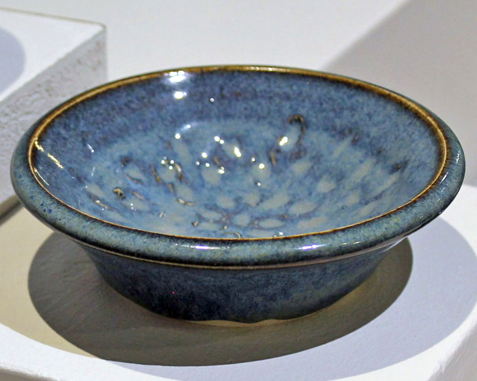 blue ceramic dish