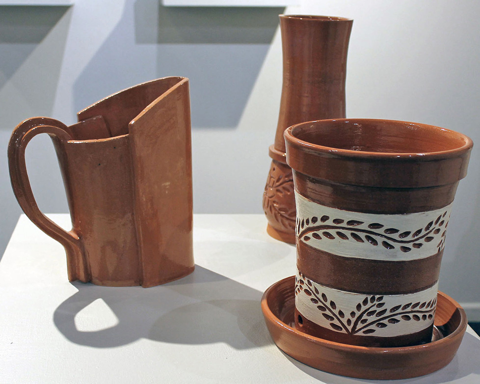 pitcher, vase, and pot: earthenware