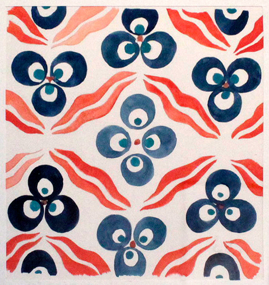 pattern in blue and red
