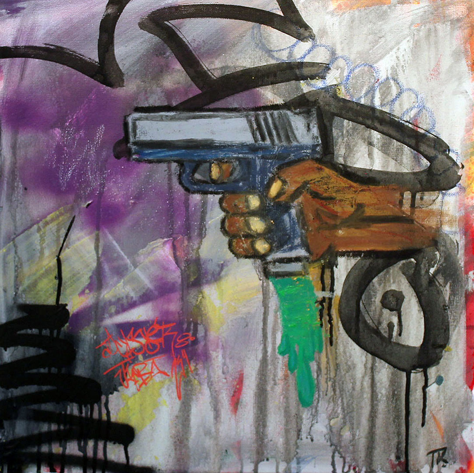 painting: handgun