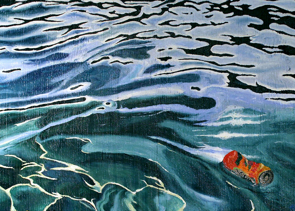 painting on wood: can floating in water