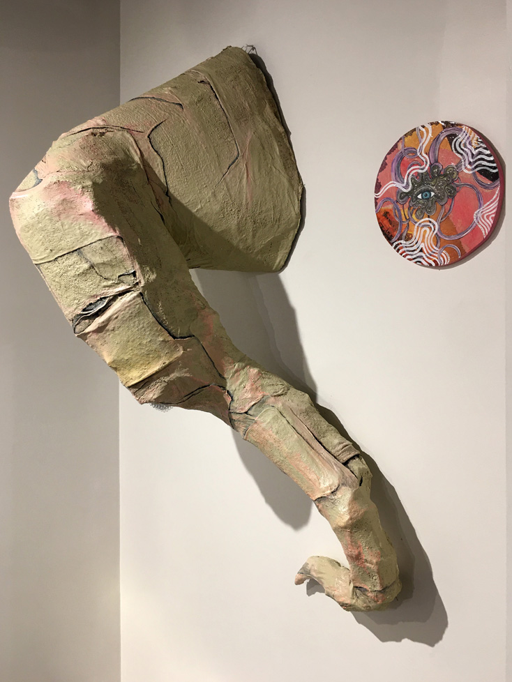 second angle of paper mache sculpture