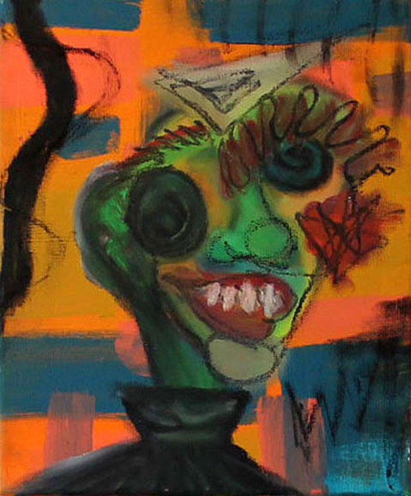 stylized painting of face