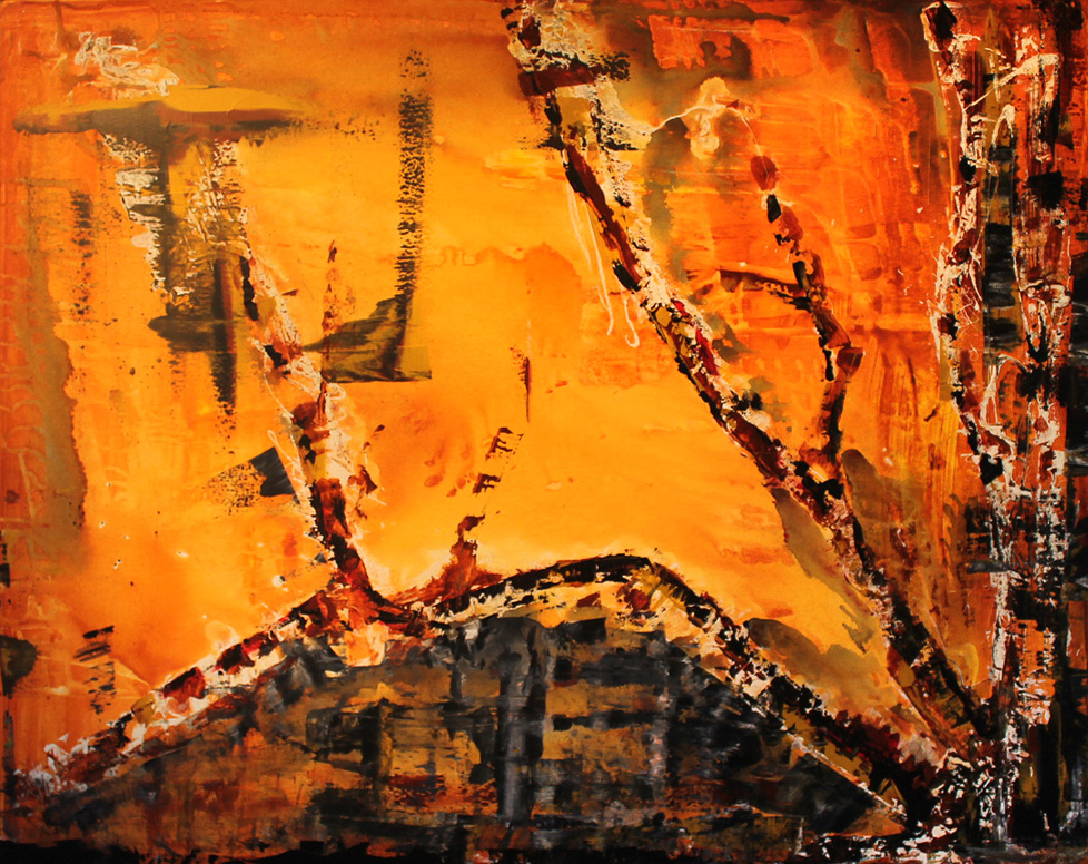 abstract painting, firey color palette