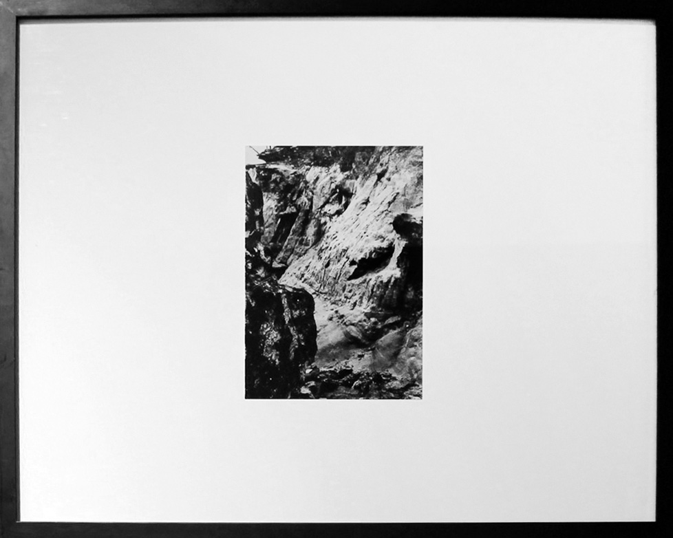 framed black and white photo of rocky earth