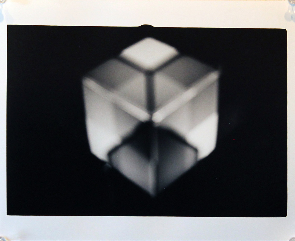 B&W photo of cube