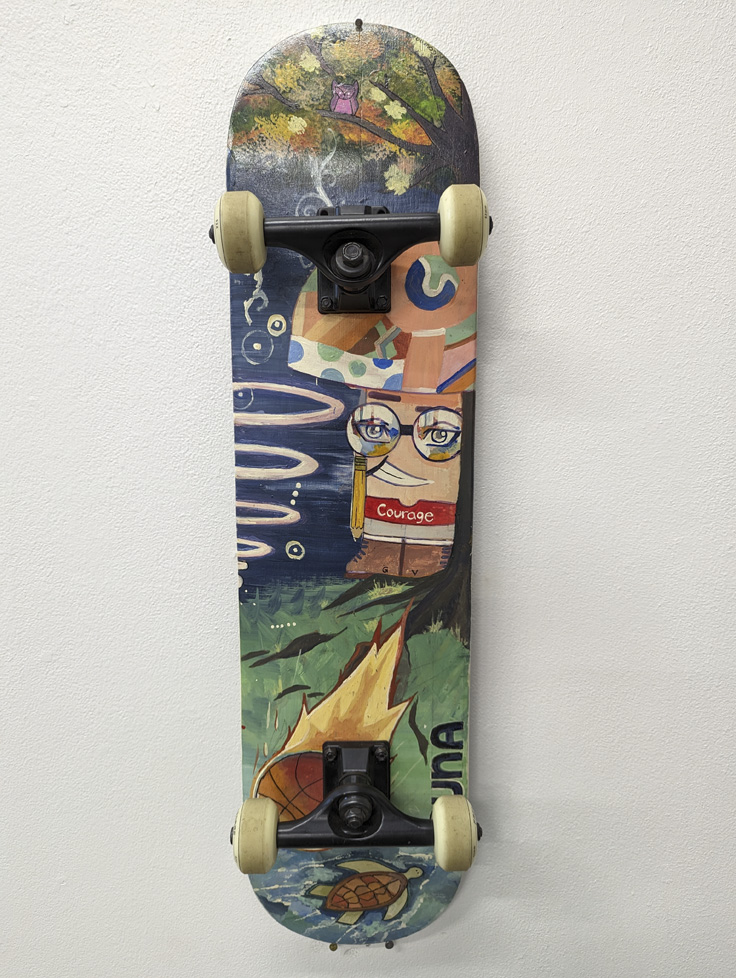 painted skateboard