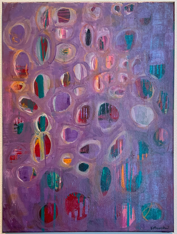 painting: abstract purple with circles