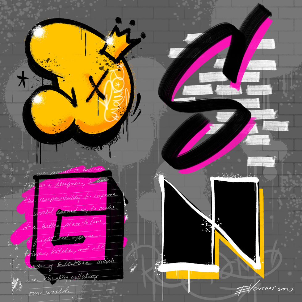 digital image, stylized letters "D S G N"