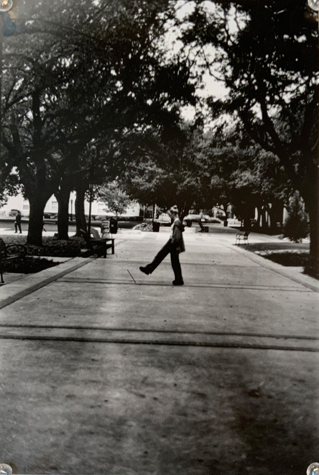 person on college mall