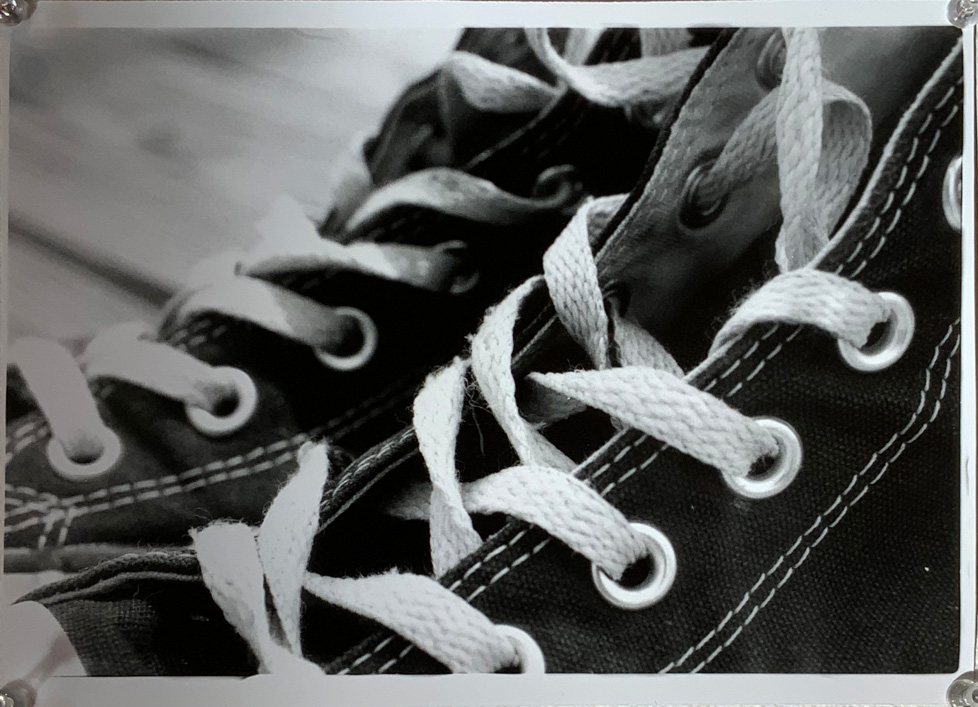 photo of converse laces