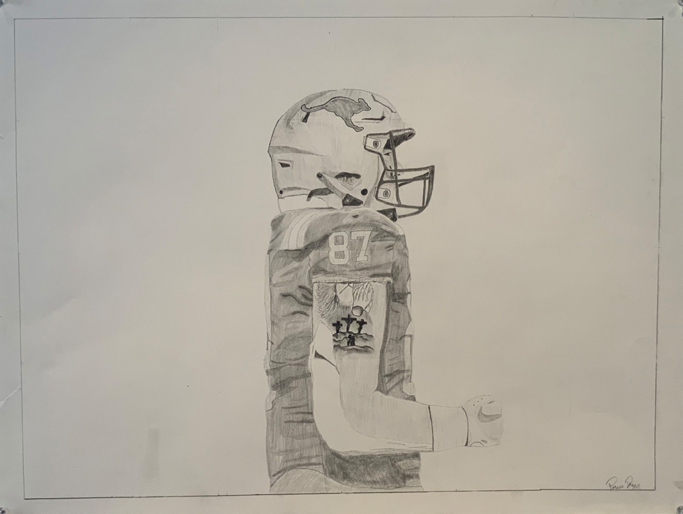 drawing of football player