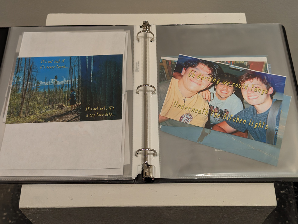 binder interior: a couple more photos with lyrics