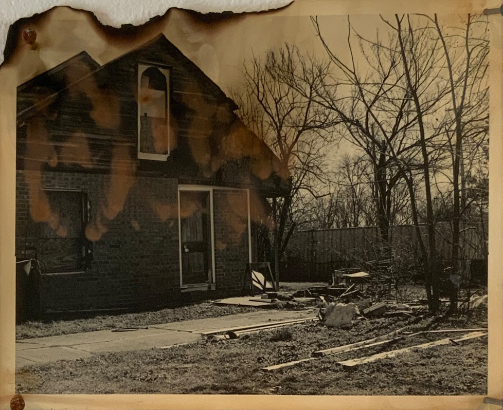 burnt photo of building