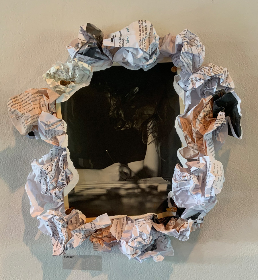 photo framed with crumpled paper