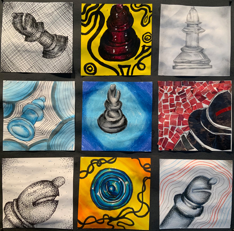 grid of 9 chess pieces