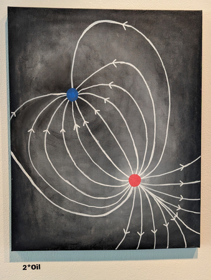 oil painting that looks like a diagram of magnetic fields