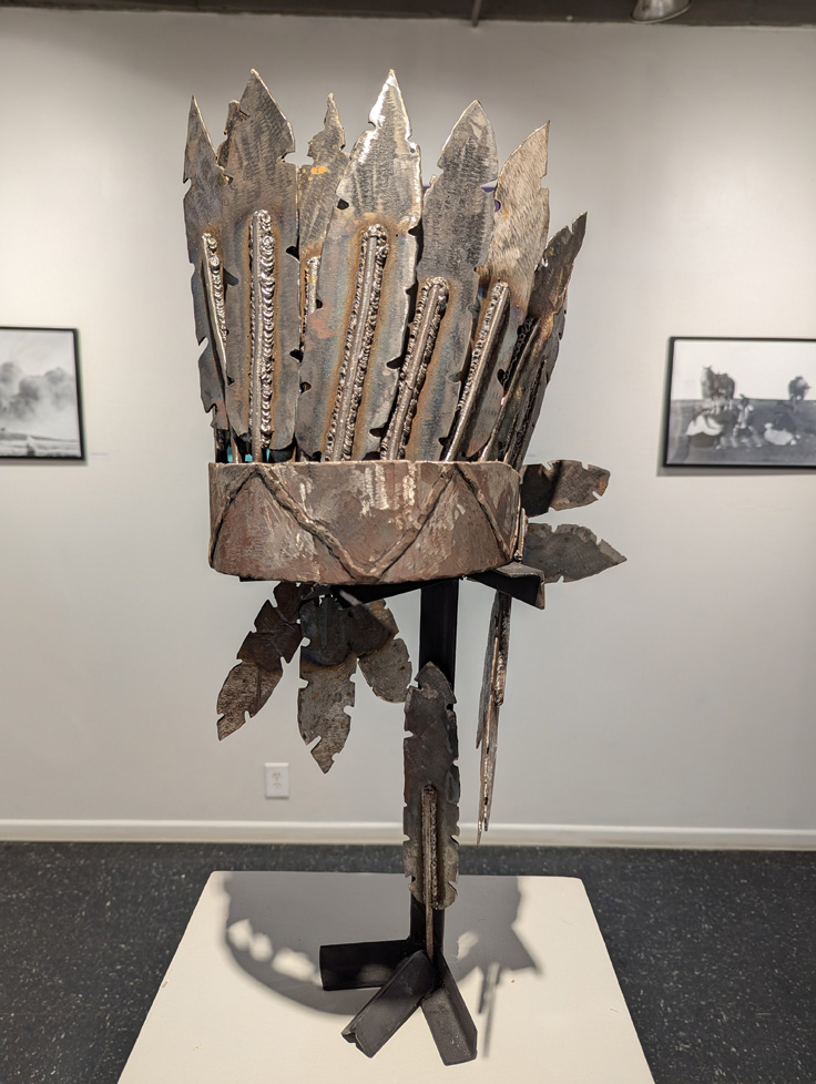 welded native american headdress