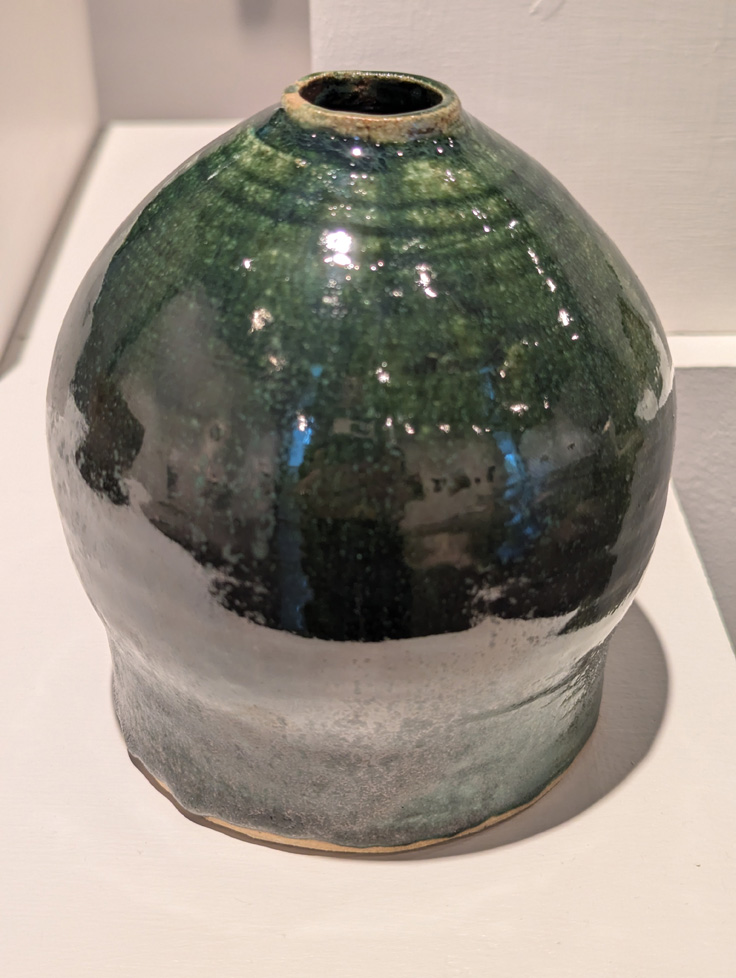 green vase