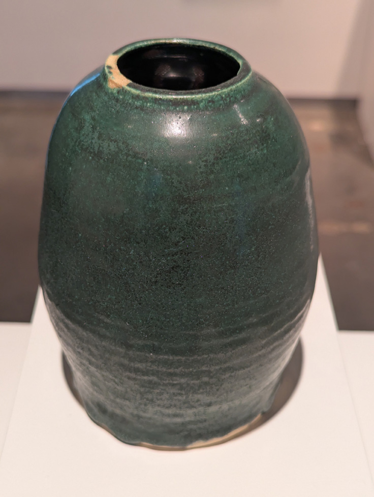 green vase