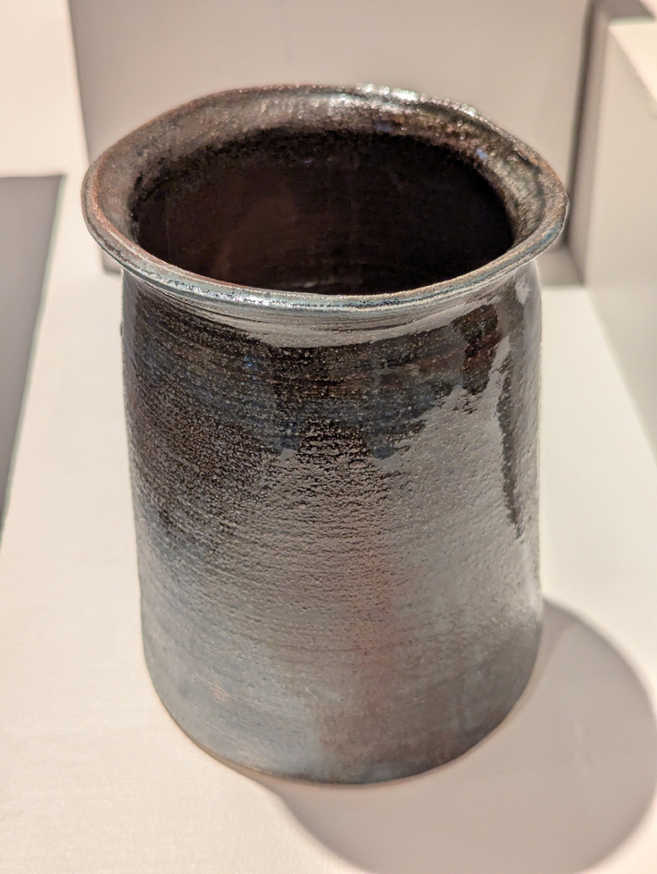 brown vase, cylinder with flared top