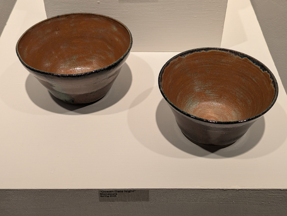 set of two brown bowls