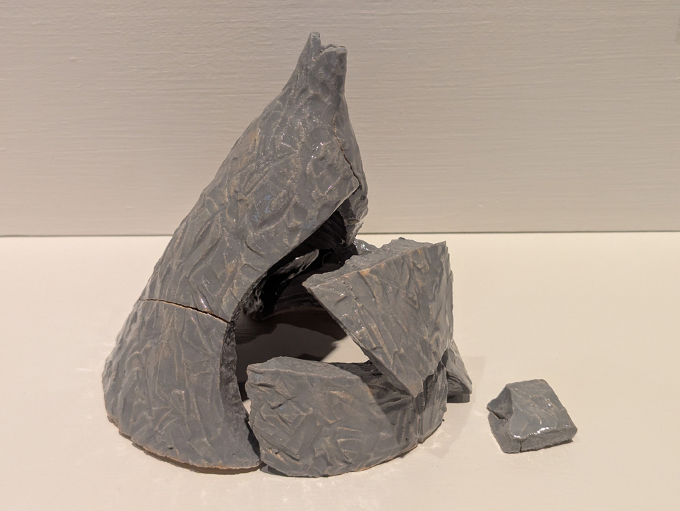 broken cone in gray with heavy texture