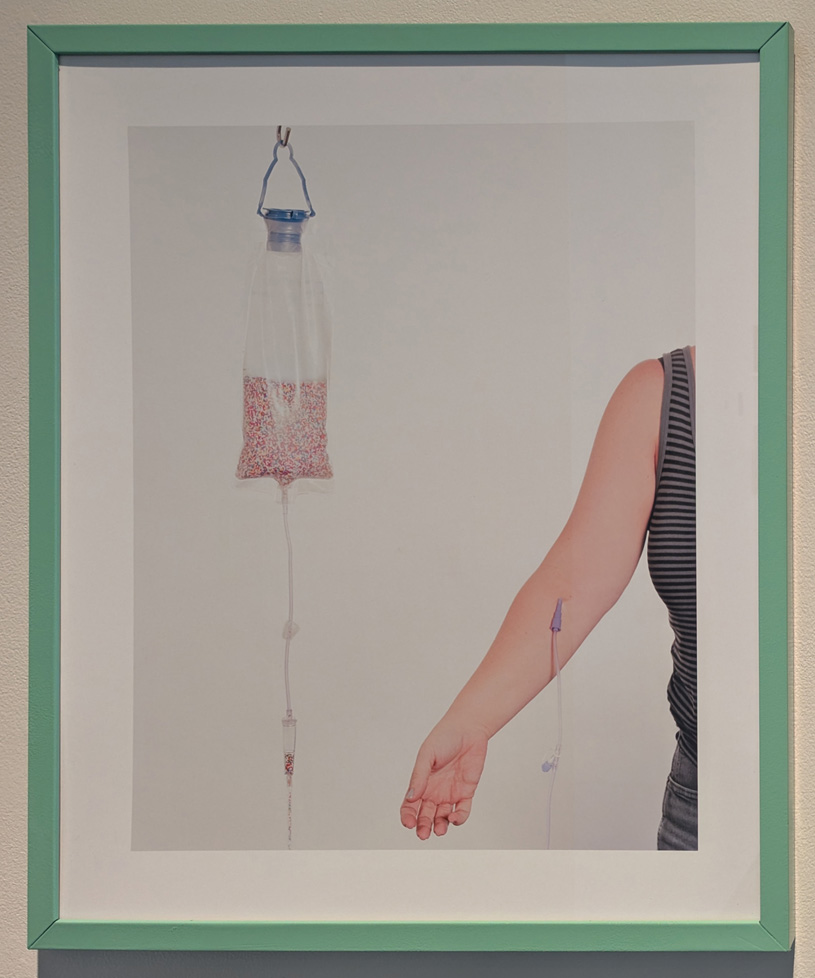 IV drip of beads or candy