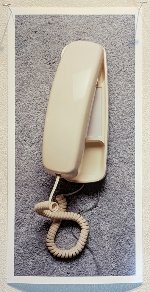 land-line telephone on carpet