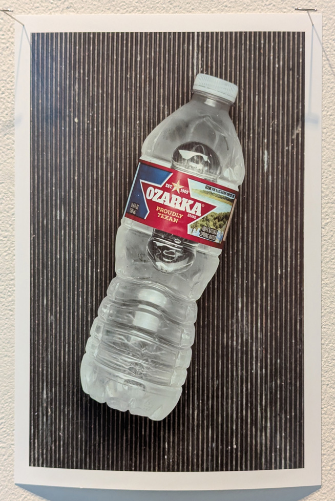 Ozarka water bottle on rubber mat