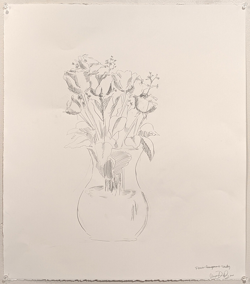 drawing of flowers in vase