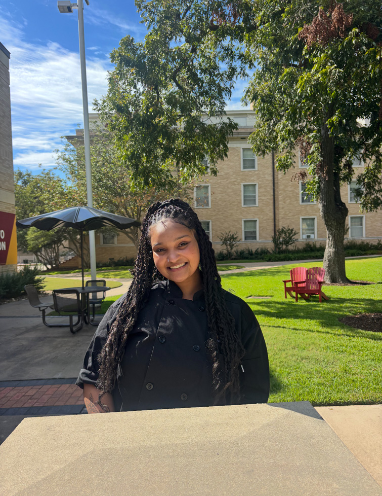 Taylor sitting outside WCC