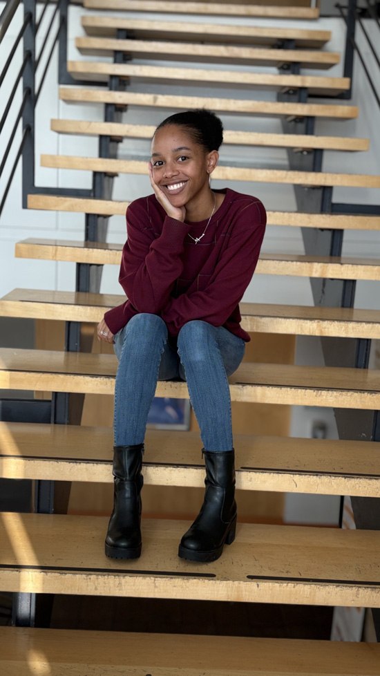 Marian on WCC stairs