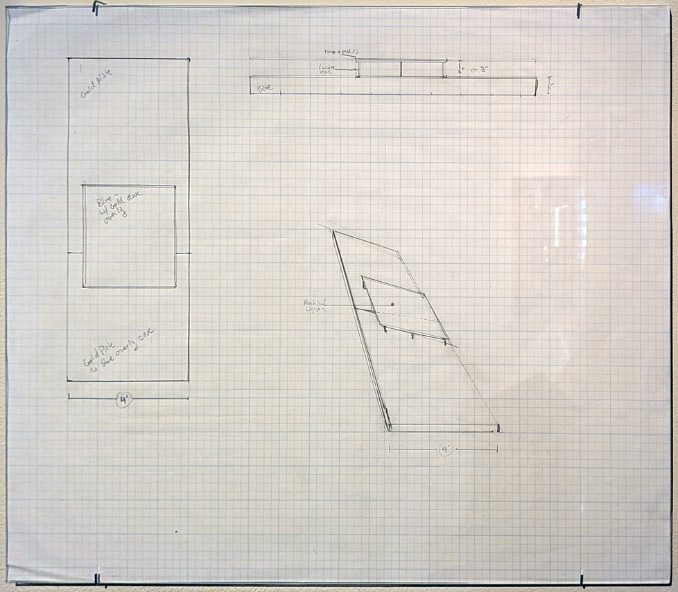 schematic drawings on grid paper