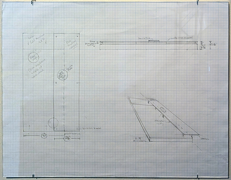 schematic drawings on grid paper