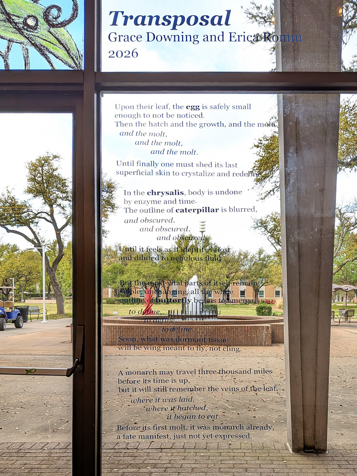 Transposal poem window sticker