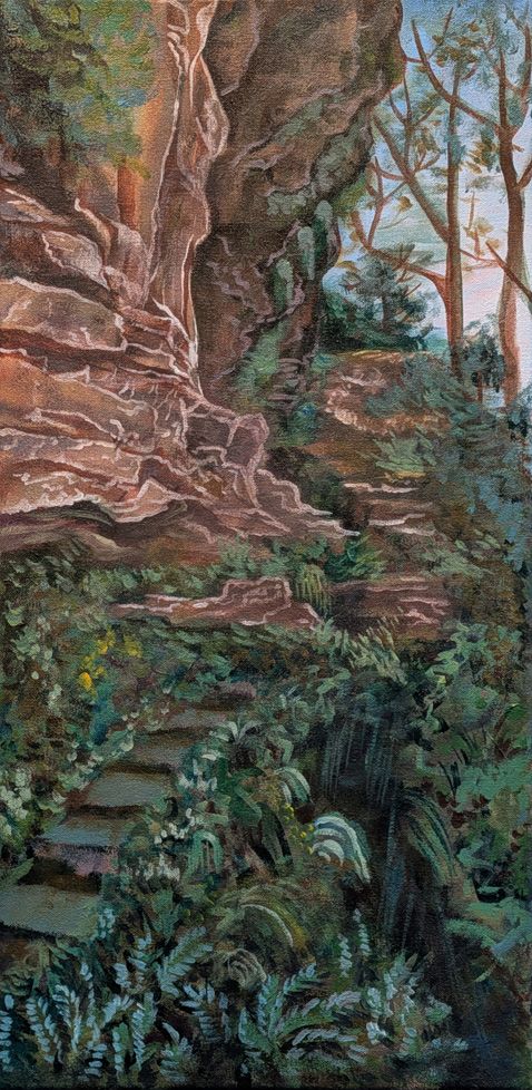narrow vertical landscape of cliff