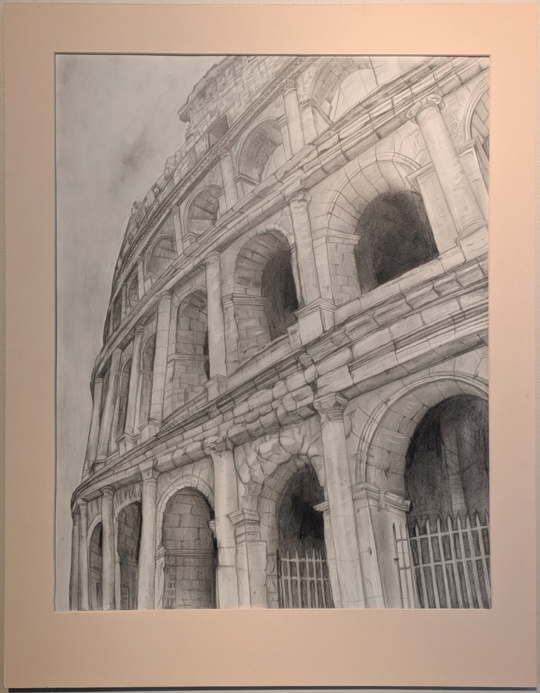 drawing of coloseum-like structure with stacked arches