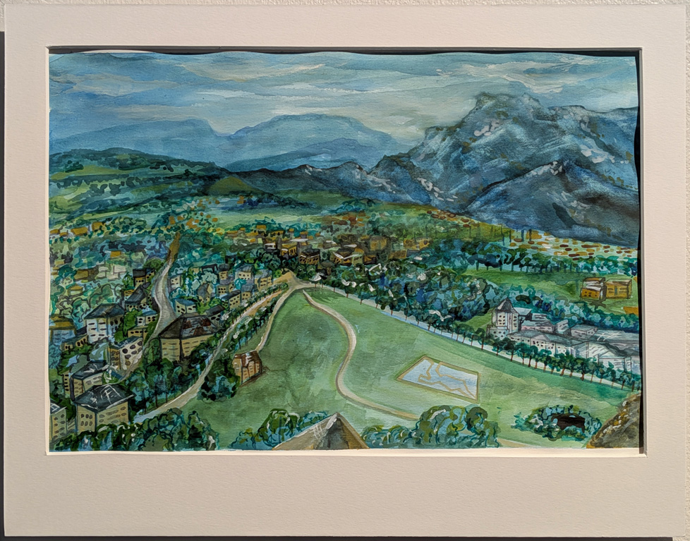 watercolor sketch of Salzburg