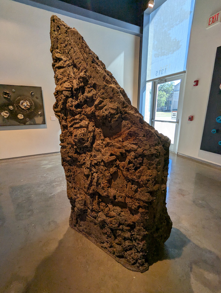 geometrically-shaped rock sculpture
