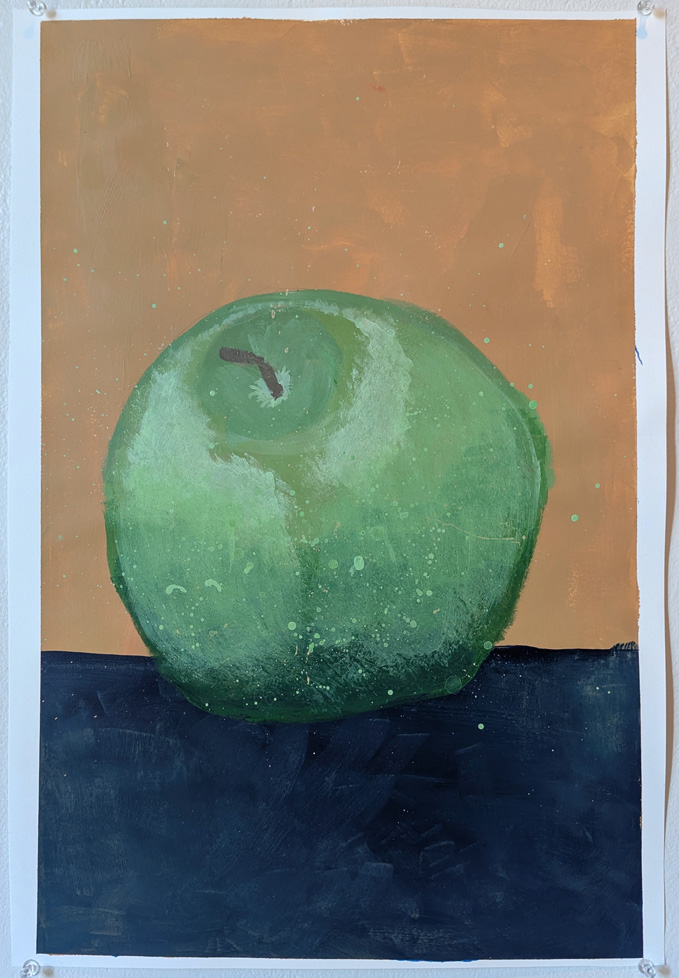 green apple painting
