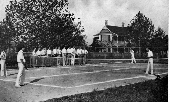 Eagleton House behind the Tennis Courts